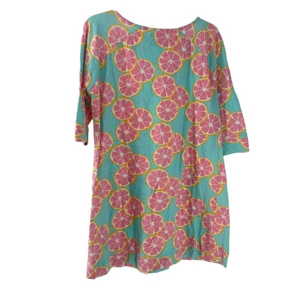 Lauren James Grapefruit Dress Womens Size S Blue Pink Mini 3/4 Length Sleeves - Picture 4 of 6